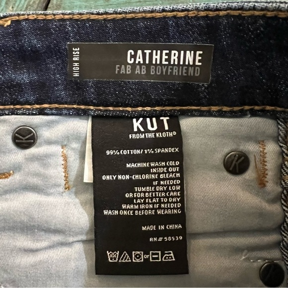 KUT From The Kloth Catherine Fab Ab Boyfriend High Rise Jeans Size 6 - Picture 10 of 13